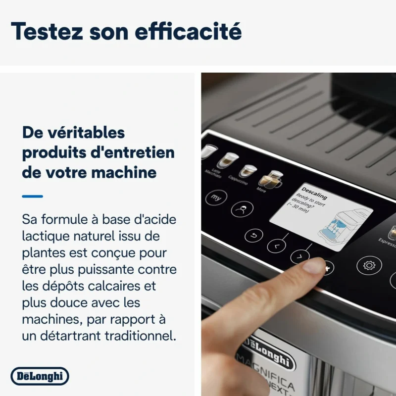 De'Longhi Detartrant EcoDecalk DLSC500, Écologique, 500mL pour Machines a Café, Marron