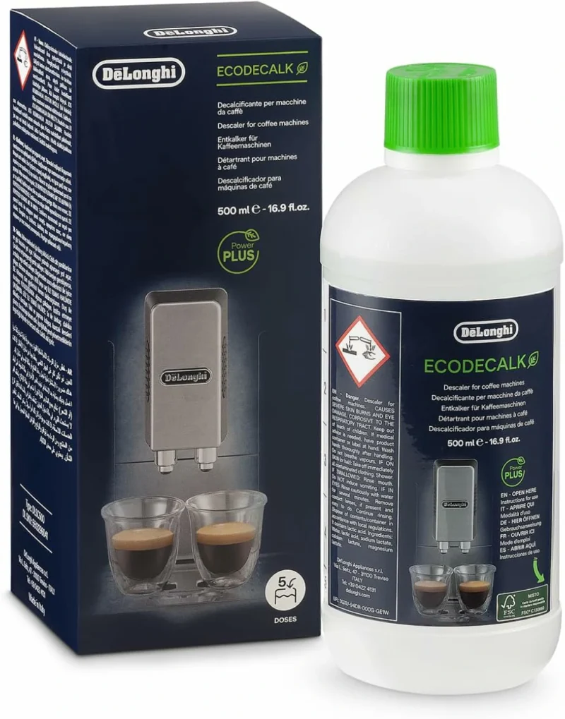 De'Longhi Detartrant EcoDecalk DLSC500, Écologique, 500mL pour Machines a Café, Marron