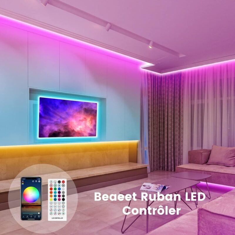 Beaeet Ruban Led 10M - RGB Flexible avec Télécommande